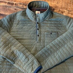 Relwen Men's Lightweight Windzip Popover  Quilted Jacket - Sage Green Xl